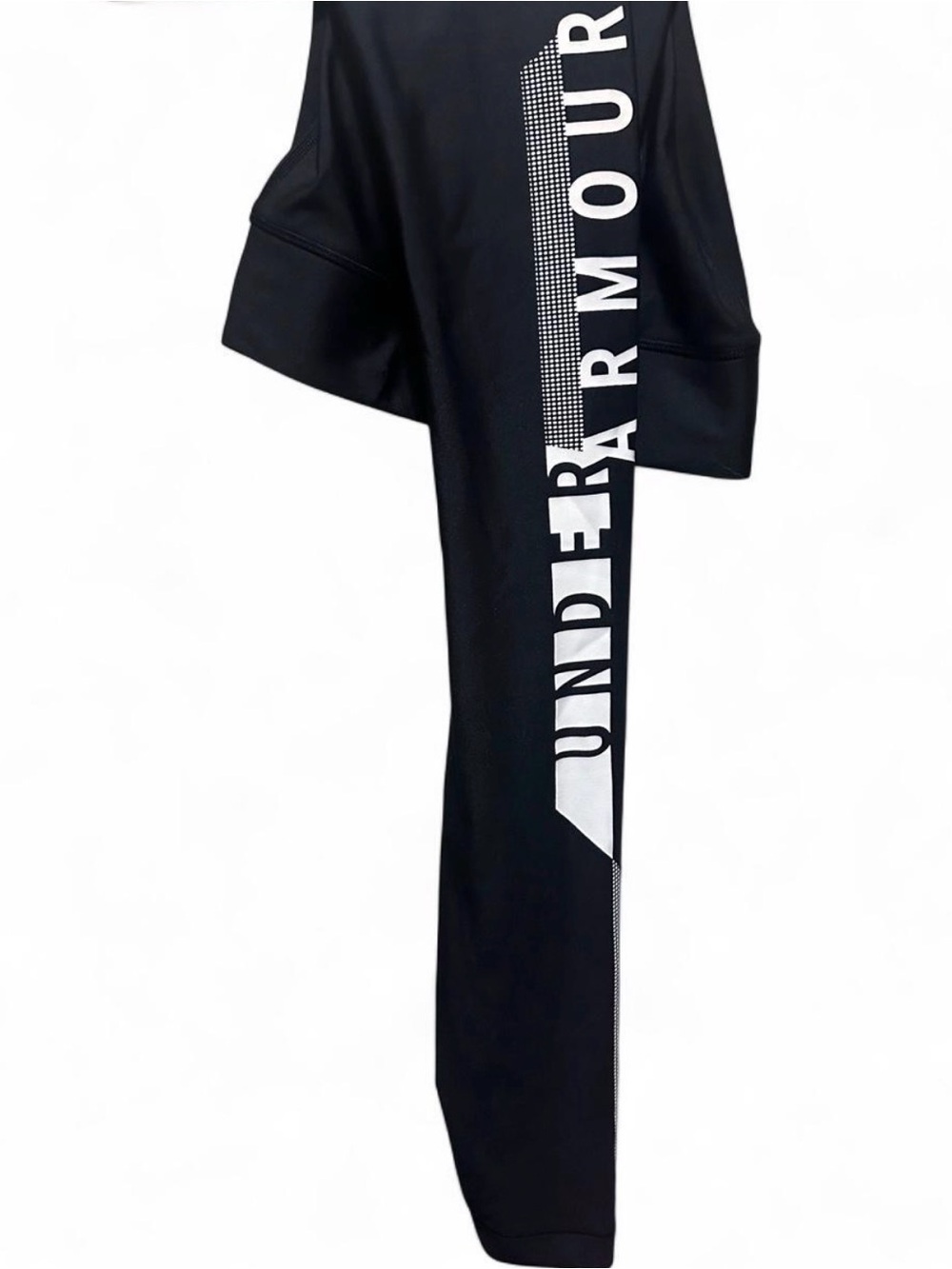 Under Armour Black compression Performance Leggings with White Side Logo - Picture 2 of 5